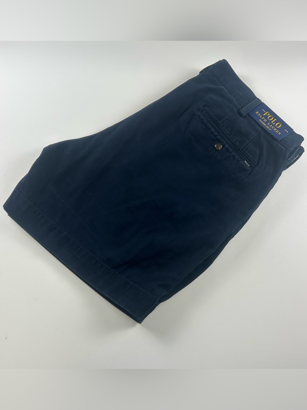 Polo Ralph Lauren Mens SZ 36 Chino 6” Stretch Classic Fit Navy Blue Shorts NWT